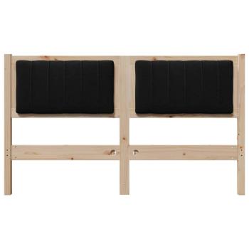 Gepolstertes Kopfteil Braun 140 cm Massivholz Kiefer und Stoff