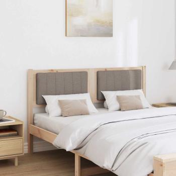 Gepolstertes Kopfteil Braun 140 cm Massivholz Kiefer und Stoff