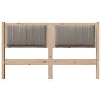 Gepolstertes Kopfteil Braun 140 cm Massivholz Kiefer und Stoff