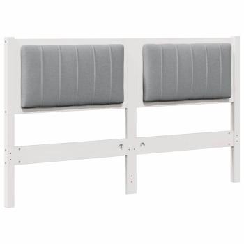 Gepolstertes Kopfteil Weiß 140 cm Massivholz Kiefer und Stoff
