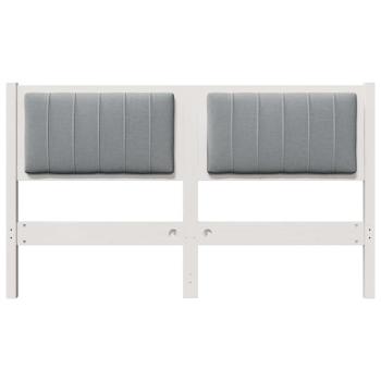 Gepolstertes Kopfteil Weiß 140 cm Massivholz Kiefer und Stoff