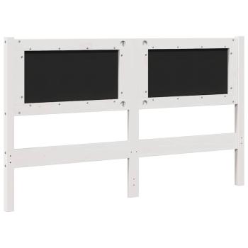 Gepolstertes Kopfteil Weiß 140 cm Massivholz Kiefer und Stoff