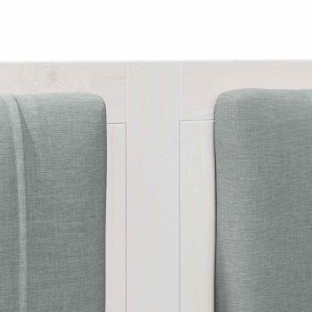 Gepolstertes Kopfteil Weiß 140 cm Massivholz Kiefer und Stoff
