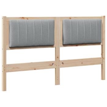 Gepolstertes Kopfteil Braun 135 cm Massivholz Kiefer und Stoff