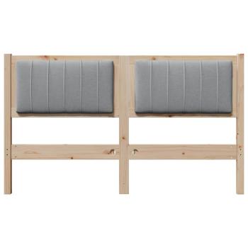 Gepolstertes Kopfteil Braun 135 cm Massivholz Kiefer und Stoff