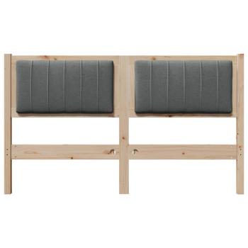 Gepolstertes Kopfteil Braun 135 cm Massivholz Kiefer und Stoff