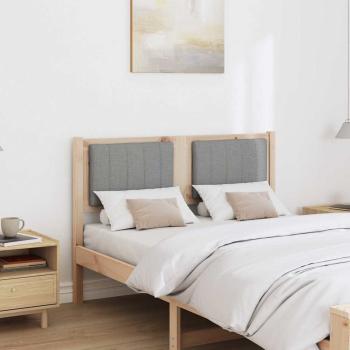 Gepolstertes Kopfteil Braun 120 cm Massivholz Kiefer und Stoff