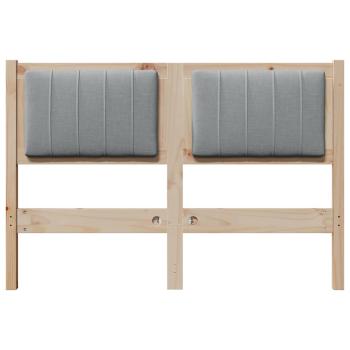 Gepolstertes Kopfteil Braun 120 cm Massivholz Kiefer und Stoff