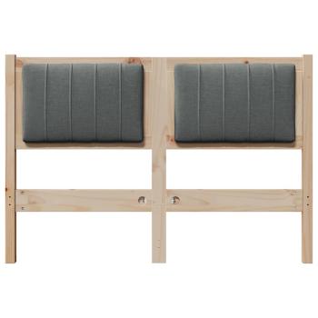 Gepolstertes Kopfteil Braun 120 cm Massivholz Kiefer und Stoff
