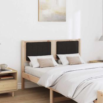 Gepolstertes Kopfteil Braun 120 cm Massivholz Kiefer und Stoff