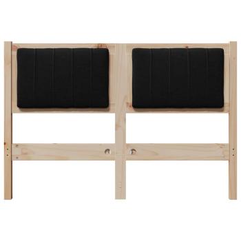 Gepolstertes Kopfteil Braun 120 cm Massivholz Kiefer und Stoff