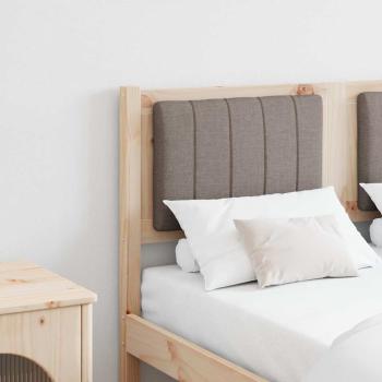 ARDEBO.de - Gepolstertes Kopfteil Braun 120 cm Massivholz Kiefer und Stoff
