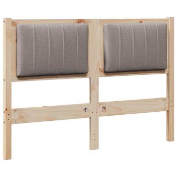 Gepolstertes Kopfteil Braun 120 cm Massivholz Kiefer und Stoff
