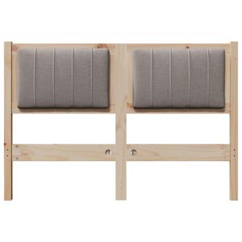 Gepolstertes Kopfteil Braun 120 cm Massivholz Kiefer und Stoff
