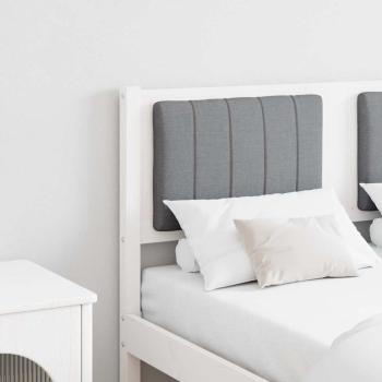 ARDEBO.de - Gepolstertes Kopfteil Weiß 120 cm Massivholz Kiefer und Stoff