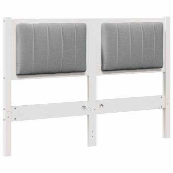 Gepolstertes Kopfteil Weiß 120 cm Massivholz Kiefer und Stoff