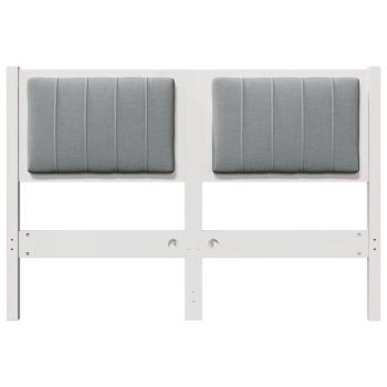 Gepolstertes Kopfteil Weiß 120 cm Massivholz Kiefer und Stoff