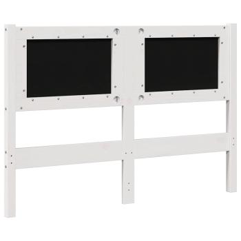 Gepolstertes Kopfteil Weiß 120 cm Massivholz Kiefer und Stoff