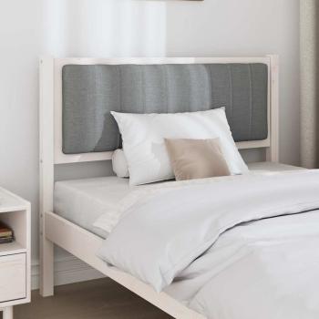 Gepolstertes Kopfteil Weiß 100 cm Massivholz Kiefer und Stoff