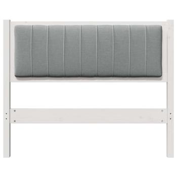 Gepolstertes Kopfteil Weiß 100 cm Massivholz Kiefer und Stoff