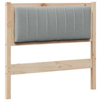 Gepolstertes Kopfteil Braun 90 cm Massivholz Kiefer und Stoff