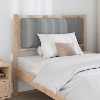 Gepolstertes Kopfteil Braun 90 cm Massivholz Kiefer und Stoff