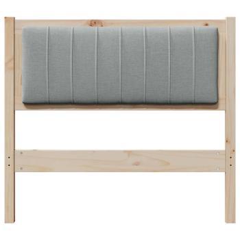 Gepolstertes Kopfteil Braun 90 cm Massivholz Kiefer und Stoff