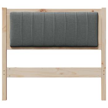 Gepolstertes Kopfteil Braun 90 cm Massivholz Kiefer und Stoff