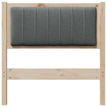 Gepolstertes Kopfteil Braun 80 cm Massivholz Kiefer und Stoff