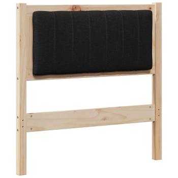 ARDEBO.de - Gepolstertes Kopfteil Braun 80 cm Massivholz Kiefer und Stoff