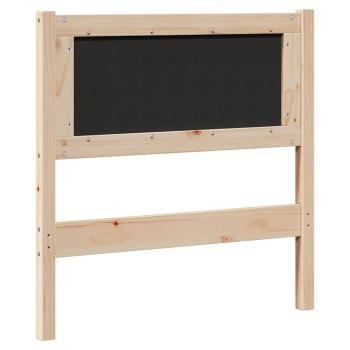 Gepolstertes Kopfteil Braun 80 cm Massivholz Kiefer und Stoff