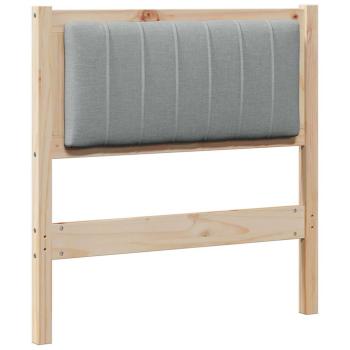 Gepolstertes Kopfteil Braun 75 cm Massivholz Kiefer und Stoff