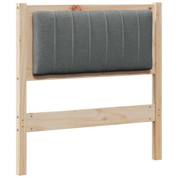 Gepolstertes Kopfteil Braun 75 cm Massivholz Kiefer und Stoff