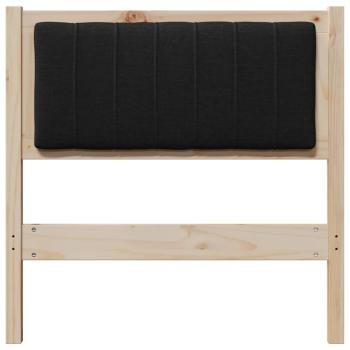 Gepolstertes Kopfteil Braun 75 cm Massivholz Kiefer und Stoff