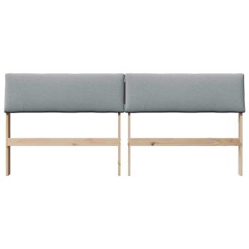 Gepolstertes Kopfteil Hellgrau 180 cm Massives Kiefernholz