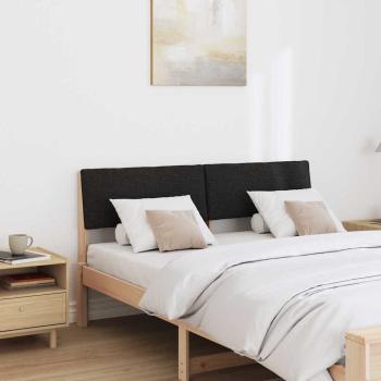 Gepolstertes Kopfteil Schwarz 160 cm Massives Kiefernholz