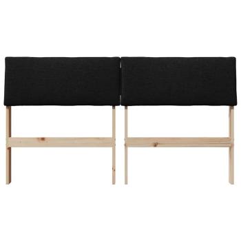 Gepolstertes Kopfteil Schwarz 160 cm Massives Kiefernholz
