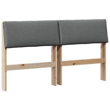 Gepolstertes Kopfteil Dunkelgrau 135 cm Massives Kiefernholz