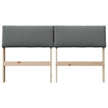 Gepolstertes Kopfteil Dunkelgrau 135 cm Massives Kiefernholz