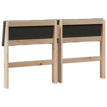 Gepolstertes Kopfteil Dunkelgrau 135 cm Massives Kiefernholz