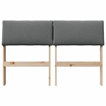 Gepolstertes Kopfteil Dunkelgrau 120 cm Massives Kiefernholz