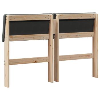 Gepolstertes Kopfteil Dunkelgrau 120 cm Massives Kiefernholz