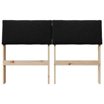 Gepolstertes Kopfteil Schwarz 120 cm Massives Kiefernholz