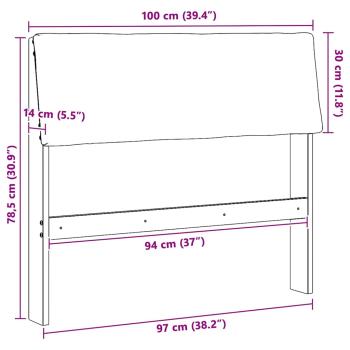 Gepolstertes Kopfteil Taupe 100 cm Massives Kiefernholz
