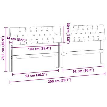 Gepolstertes Kopfteil Hellgrau 200 cm Massives Kiefernholz