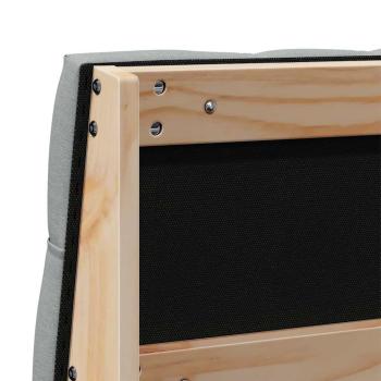 Gepolstertes Kopfteil Hellgrau 200 cm Massives Kiefernholz