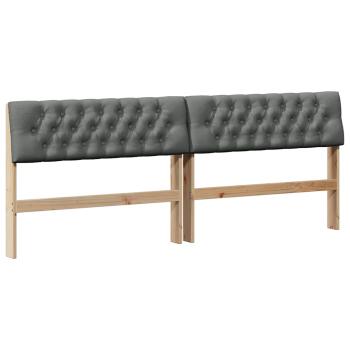 Gepolstertes Kopfteil Dunkelgrau 200 cm Massives Kiefernholz