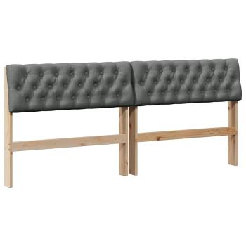 Gepolstertes Kopfteil Dunkelgrau 180 cm Massives Kiefernholz