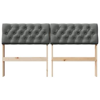 Gepolstertes Kopfteil Dunkelgrau 160 cm Massives Kiefernholz