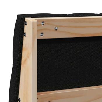 Gepolstertes Kopfteil Schwarz 150 cm Massives Kiefernholz